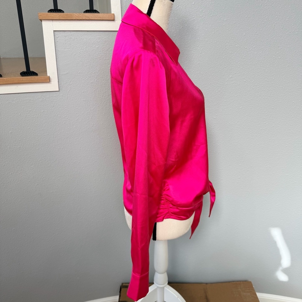 Sanctuary Hot Pink Satin Shirt - Picture 8 of 14